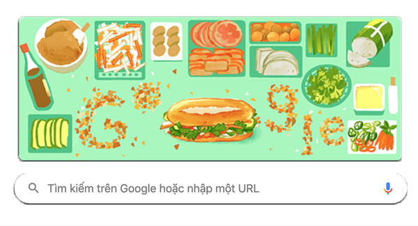Google thay đổi doodle để t&ocirc;n vinh b&aacute;nh m&igrave; Việt Nam